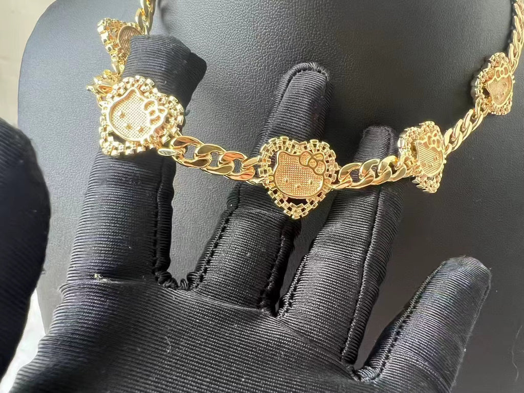 HK Golden Glam Charm Necklace