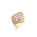 💎 Iced-Out Heart Statement Ring
